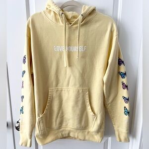Yours Truly by Phora Broken Butterfly Hoodie | Flower Child Yellow | Size Medium
